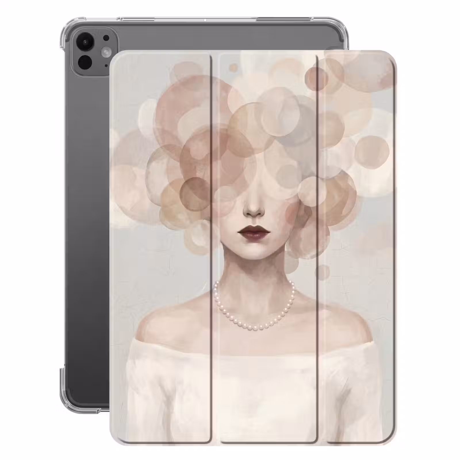 iPad-Hülle - Frau - Kreise - Beige — 1