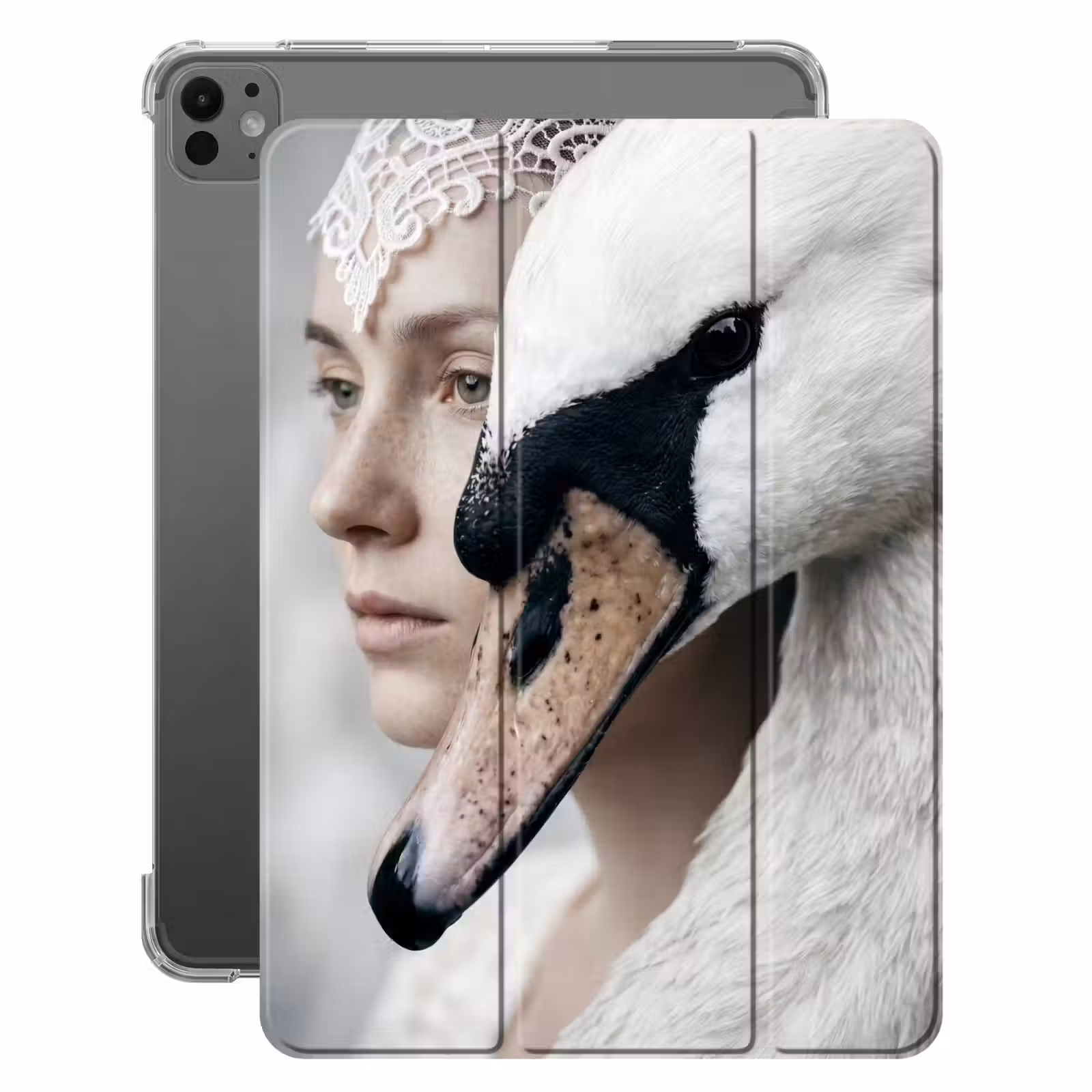 iPad-Hülle - Frau - Schwan - Weiß — 1