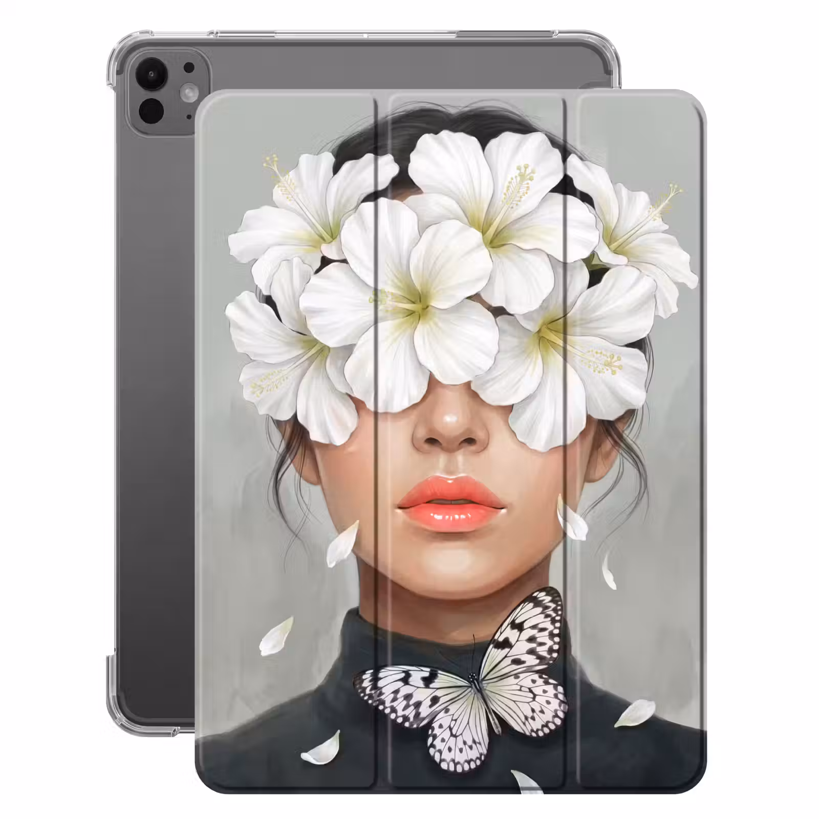 iPad-Hülle - Lilien - Porträt - Weiß — 1