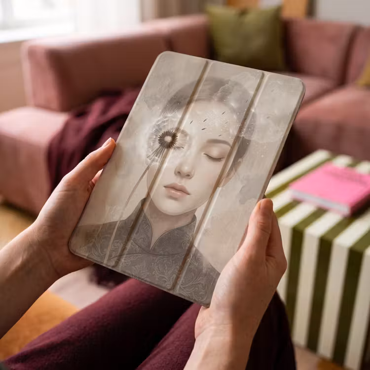 iPad-Hülle - Frau - Gelassenheit - Grau — 4