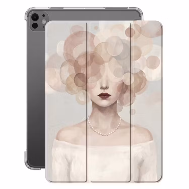 iPad-Hülle - Frau - Kreise - Beige — 1