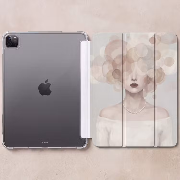 iPad-Hülle - Frau - Kreise - Beige — 6