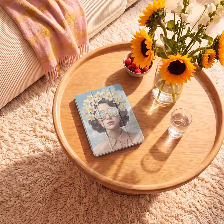 iPad-Hülle - Frau - Narzissen - Gelb — 2