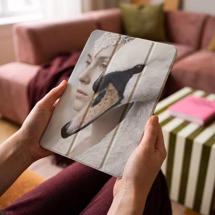 iPad-Hülle - Frau - Schwan - Weiß — 4