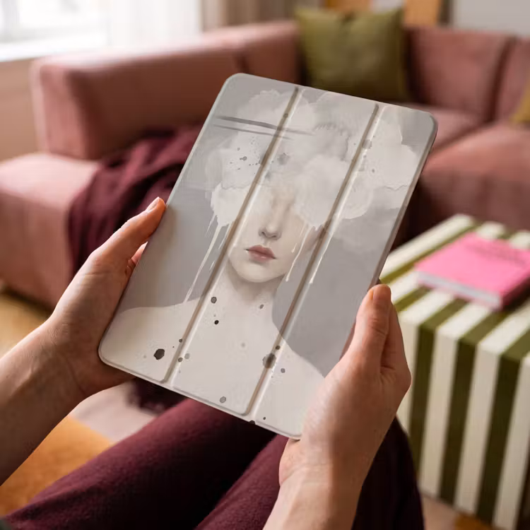 iPad-Hülle - Frau - Wolke - Grau — 4