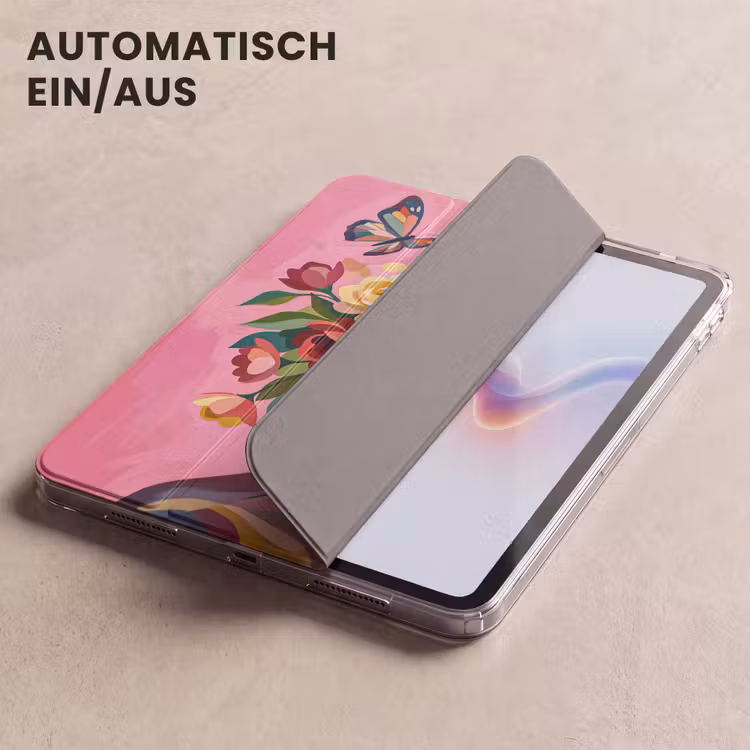iPad-Hülle - Frauengesicht - Schmetterlinge - Farbenfroh — 5