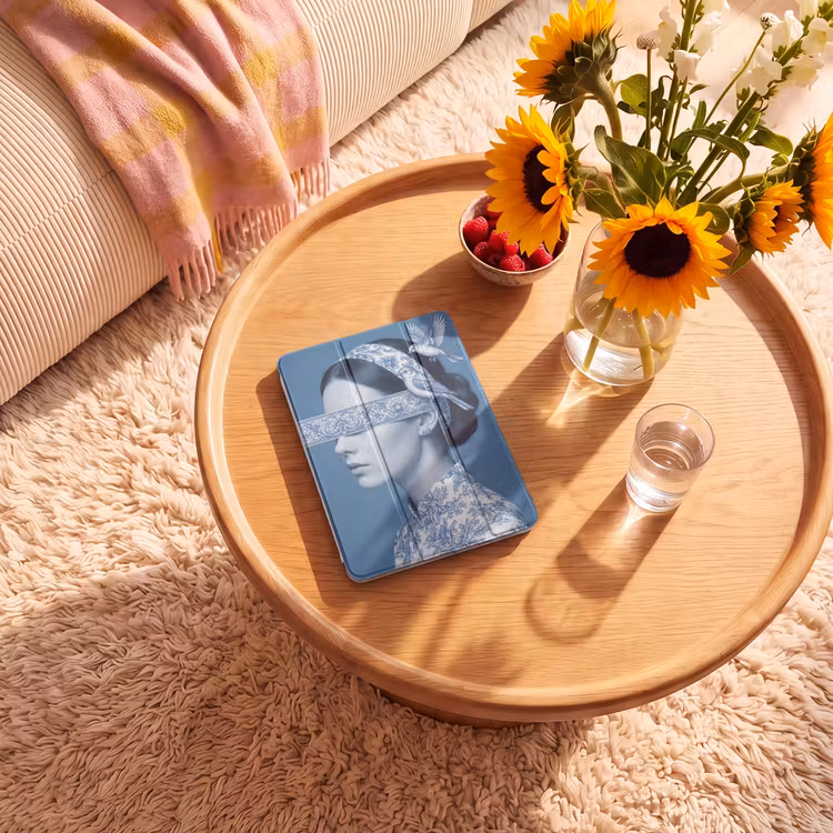 iPad-Hülle - Hochformat - Klassisch - Weiß - Blau — 2