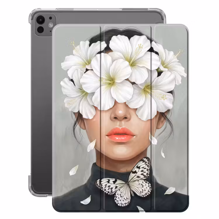 iPad-Hülle - Lilien - Porträt - Weiß — 1