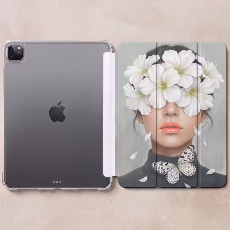 iPad-Hülle - Lilien - Porträt - Weiß — 6