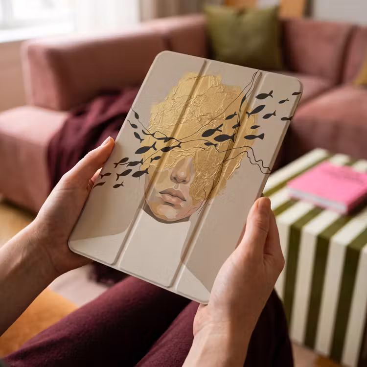 iPad-Hülle - Modern - Frau - Gold — 4