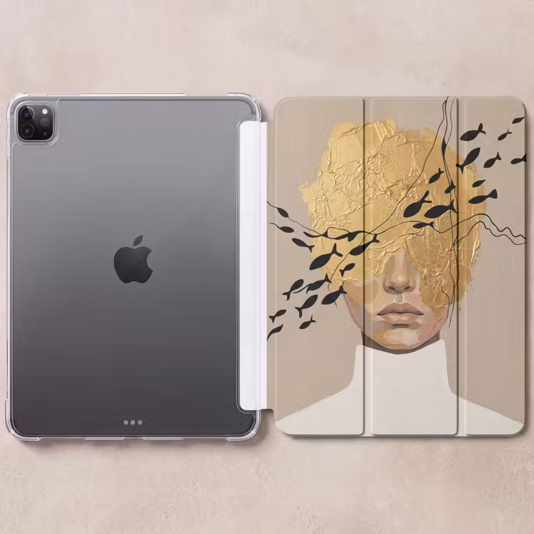 iPad-Hülle - Modern - Frau - Gold — 6
