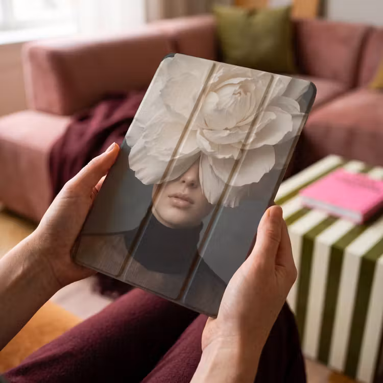 iPad-Hülle - Porträt - Mysteriös - Weiß — 4