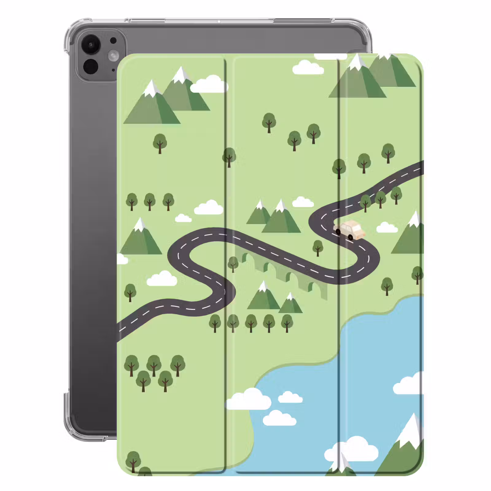 iPad-Hülle - Auto - Bergstraße - Natur - Illustration — 1