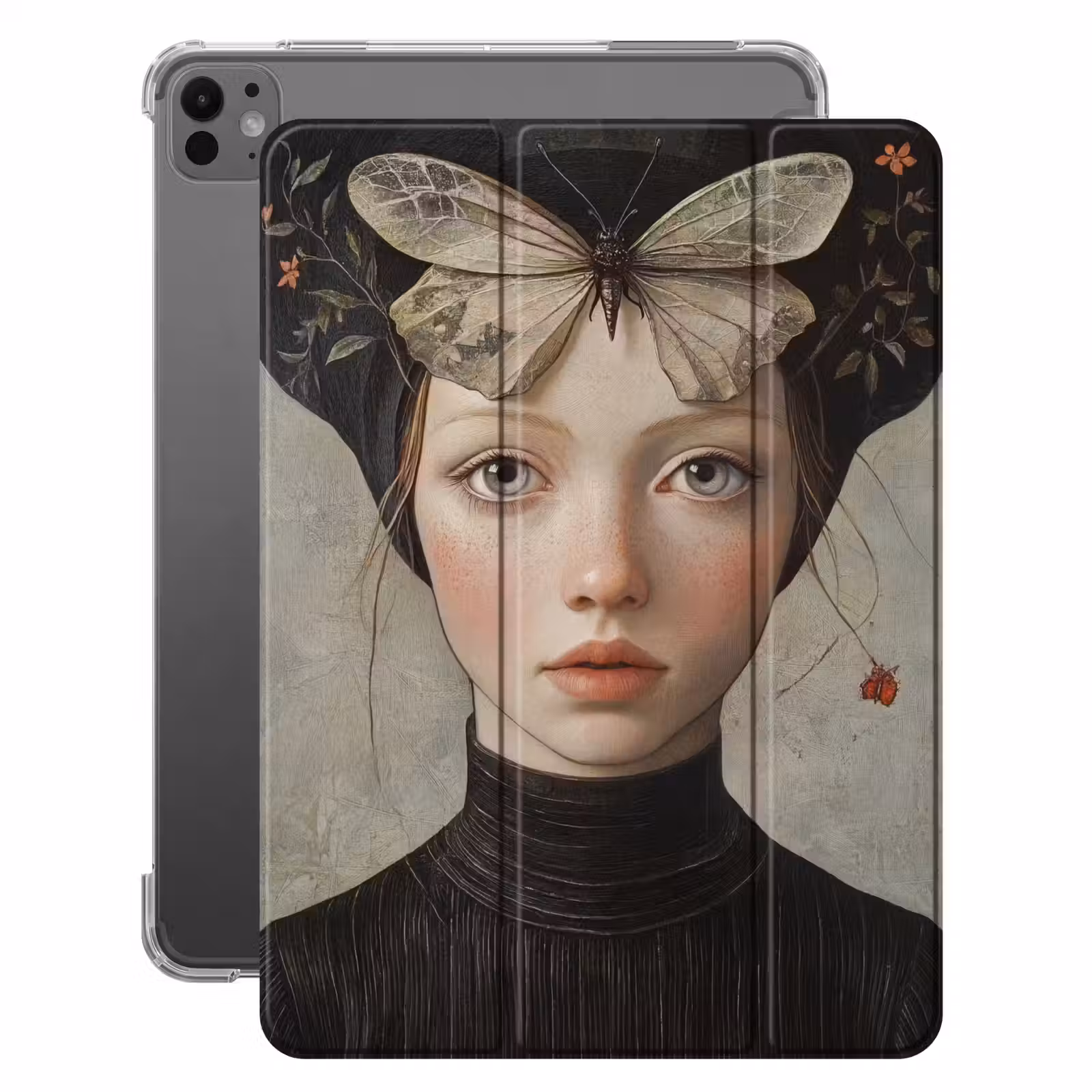 iPad-Hülle - Frau - Schmetterling - Kunst - Klassisch - Gedämpft — 1