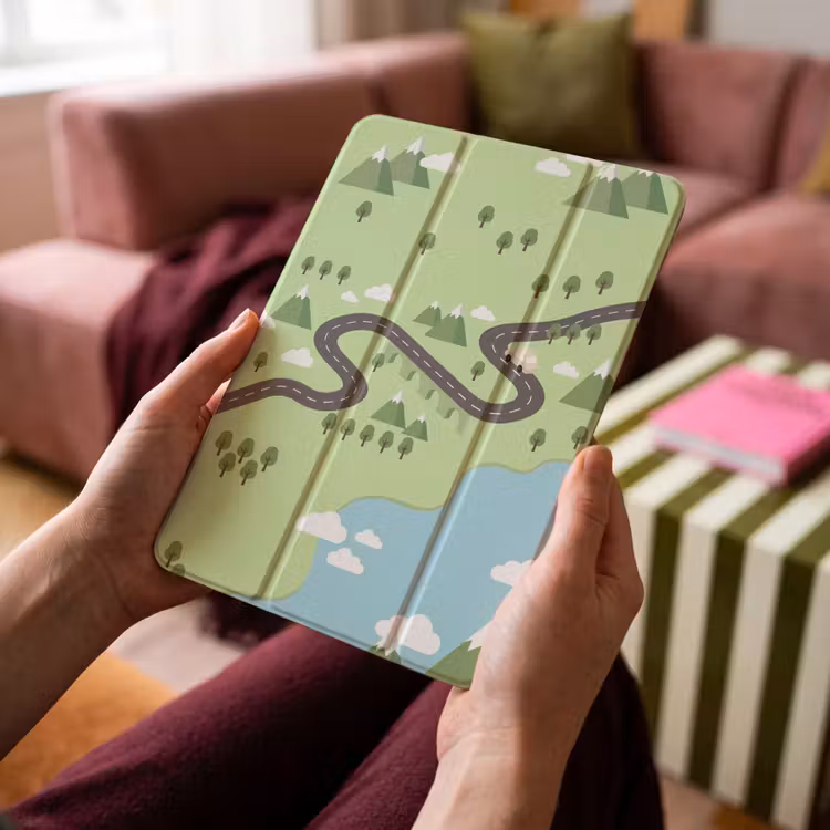 iPad-Hülle - Auto - Bergstraße - Natur - Illustration — 4
