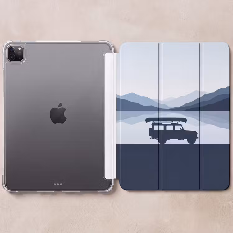 iPad-Hülle - Auto - See - Berge - Blau — 6