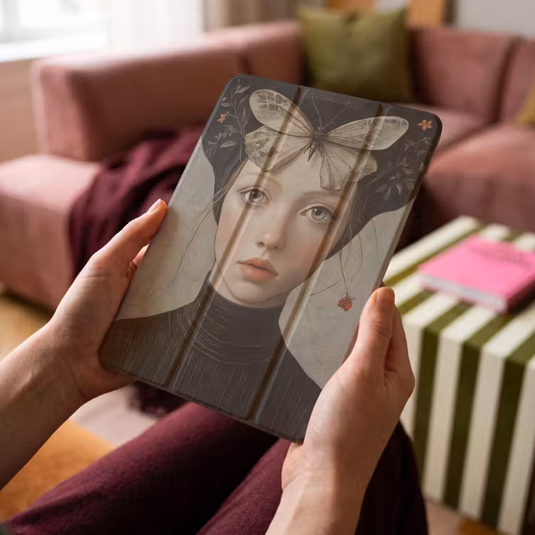 iPad-Hülle - Frau - Schmetterling - Kunst - Klassisch - Gedämpft — 4
