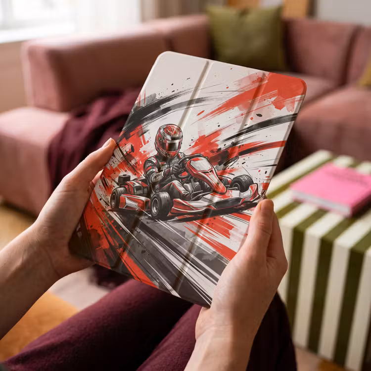 iPad-Hülle - Kart - Fahrer - Geschwindigkeit - Rot — 4