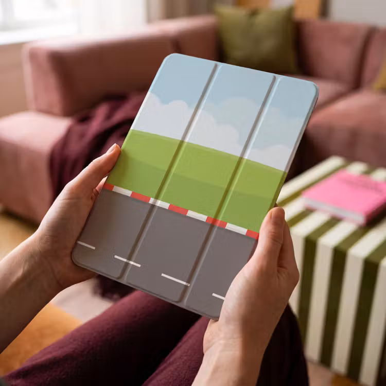 iPad-Hülle - Rennstrecke - Illustration - Sport - Farbenfroh — 4
