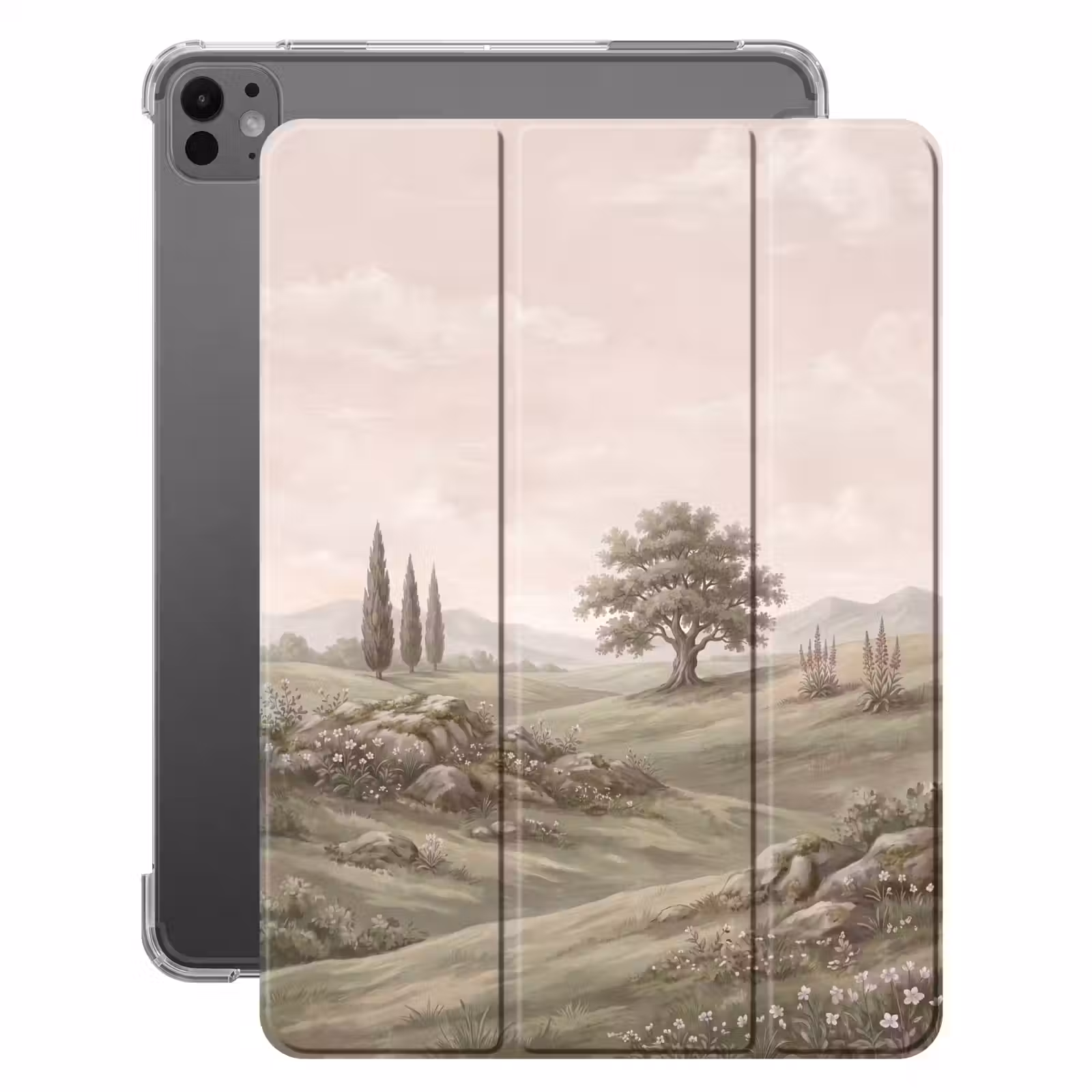 iPad-Hülle - Hügellandschaft - Bäume - Natur - Grünanlagen — 1