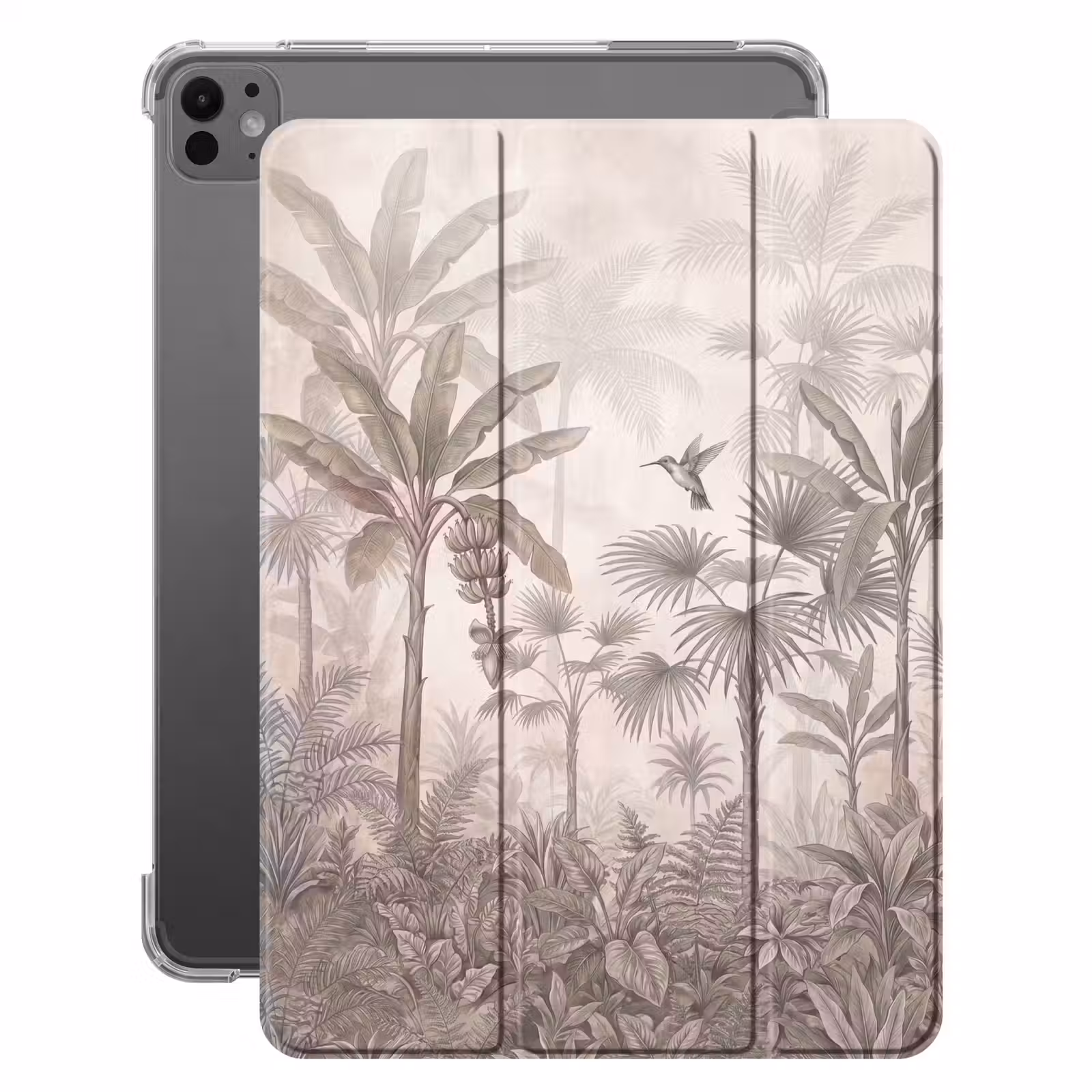 iPad-Hülle - Dschungel - Landebahnbaum - Kolibri - Beige — 1