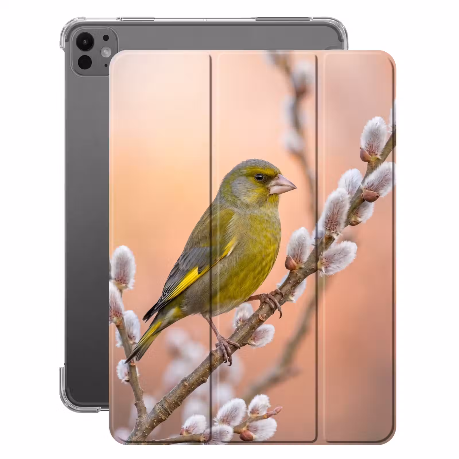 iPad-Hülle - Grünfink - Katzen - Frühling - Natur - Weich — 1