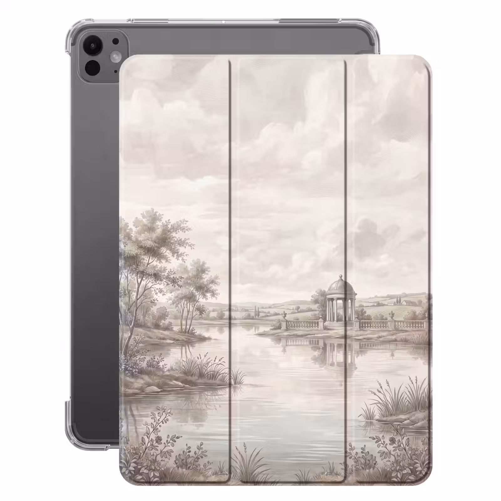 iPad-Hülle - Landschaft - Wasser - Natur - Sepia — 1