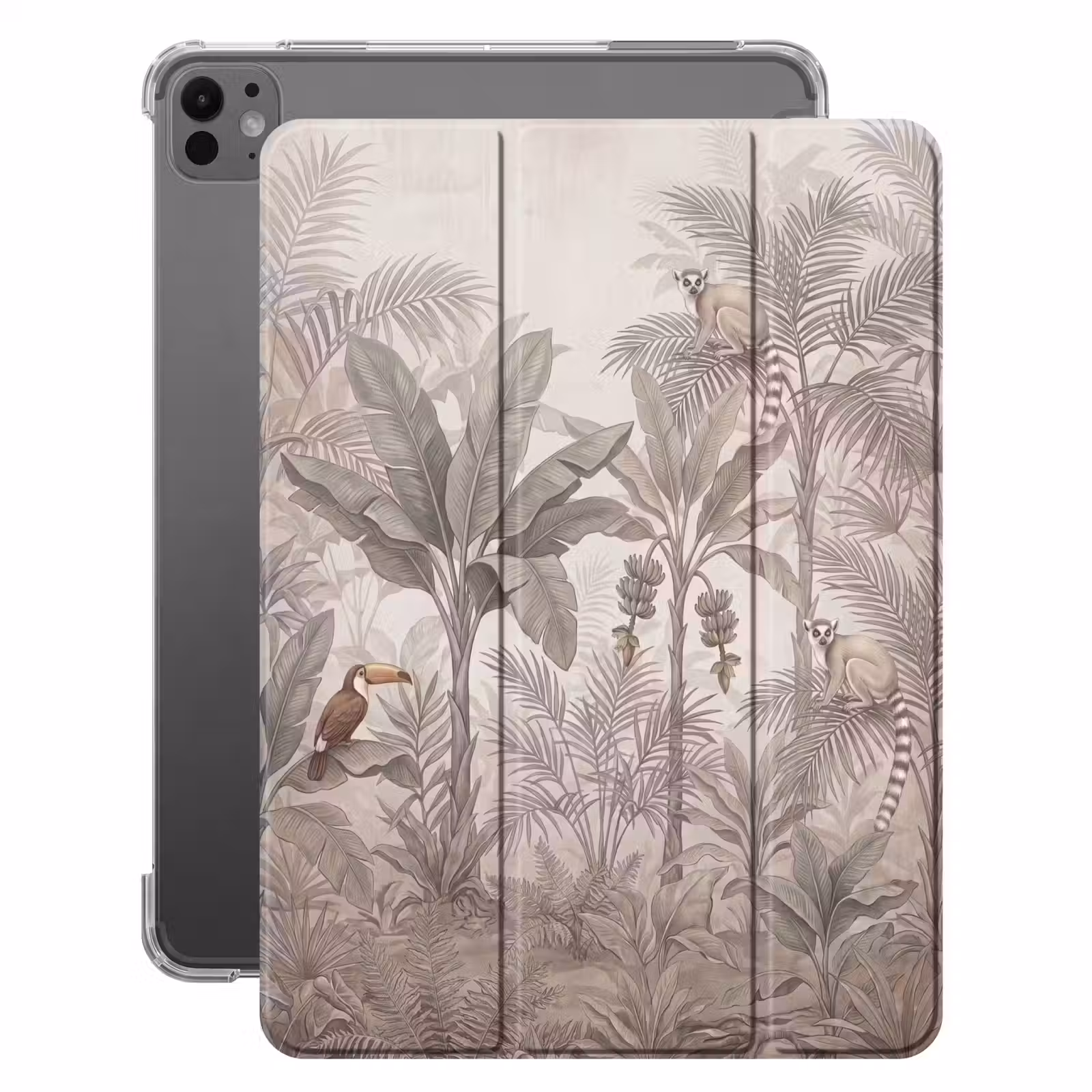 iPad-Hülle - Natur - Dschungel - Ringschwanzlemur - Braun — 1