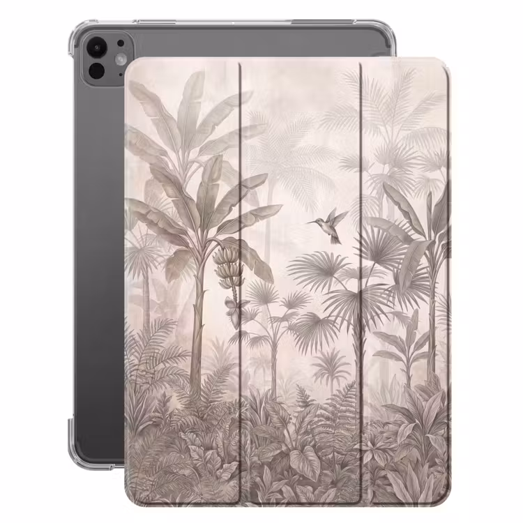 iPad-Hülle - Dschungel - Landebahnbaum - Kolibri - Beige — 1
