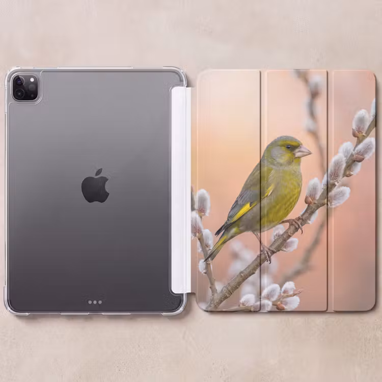iPad-Hülle - Grünfink - Katzen - Frühling - Natur - Weich — 6