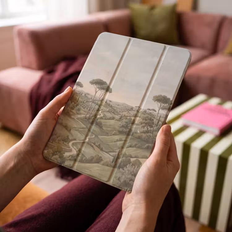 iPad-Hülle - Landschaft - Hügel - Sandiger Weg - Grün — 4
