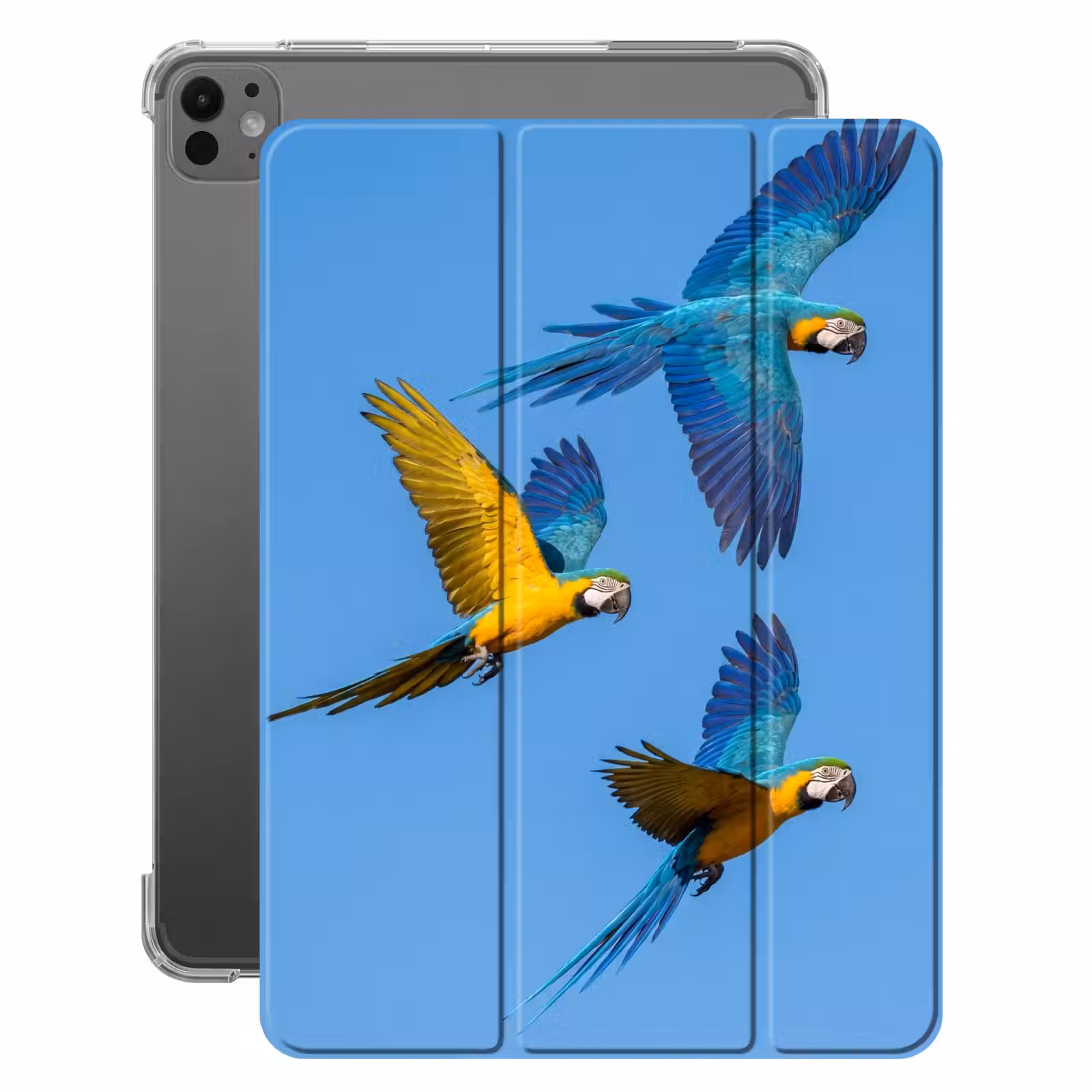 iPad-Hülle - Papagei - Fliegen - Blau - Gelb — 1