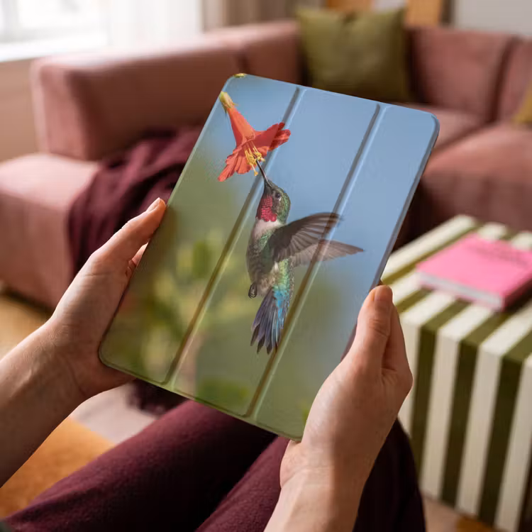 iPad-Hülle - Kolibri - Blume - Natur - Grün — 4