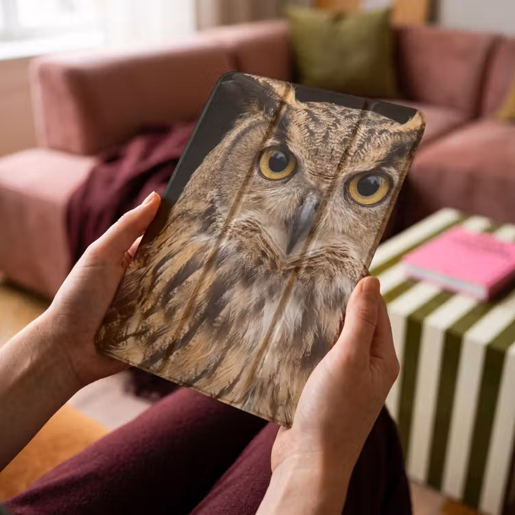 iPad-Hülle - Uhu - Porträt - Braun — 4