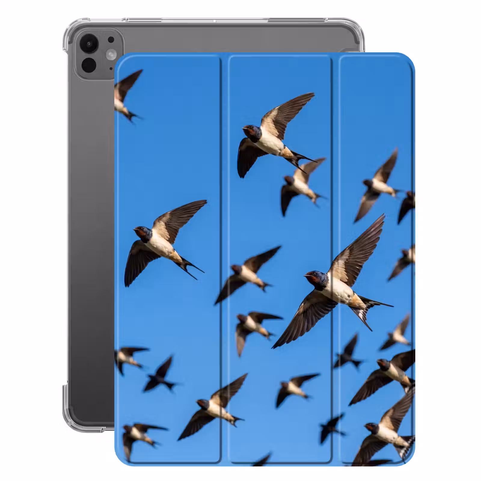iPad-Hülle - Schwalben - Fliegen - Blau — 1