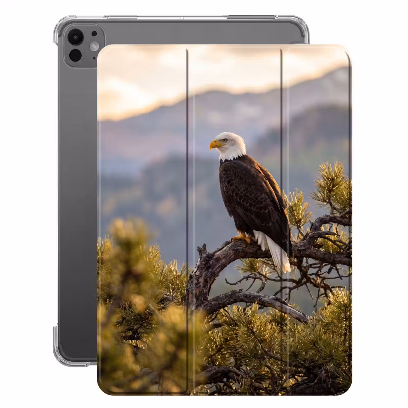 iPad-Hülle - Weißkopfseeadler - Baum - Berg - Grün — 1