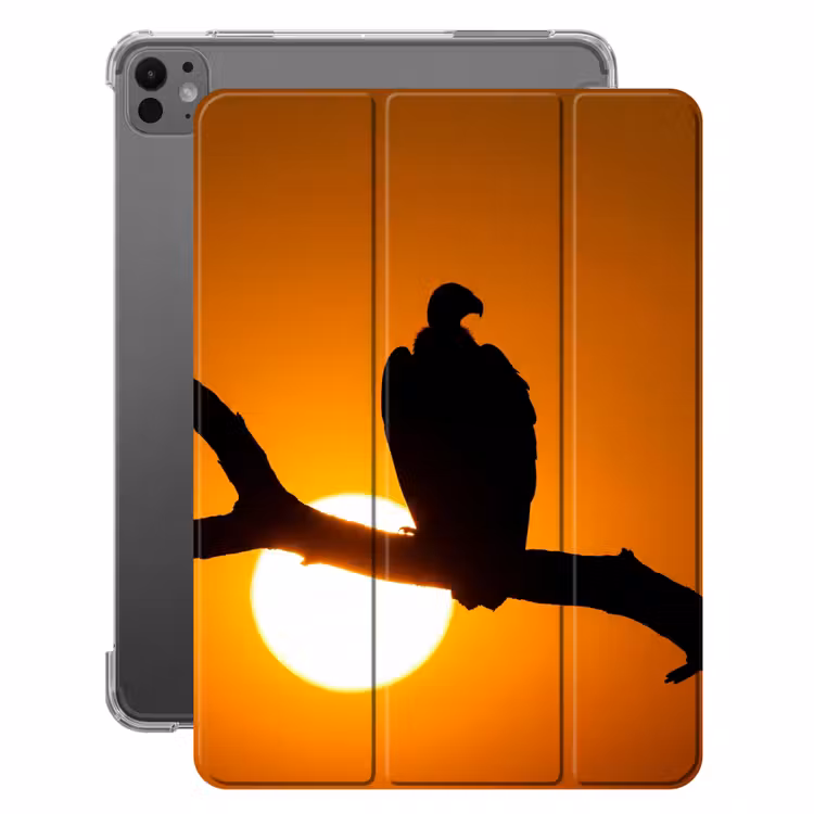 iPad-Hülle - Geier - Zweig - Sonne - Orange — 1
