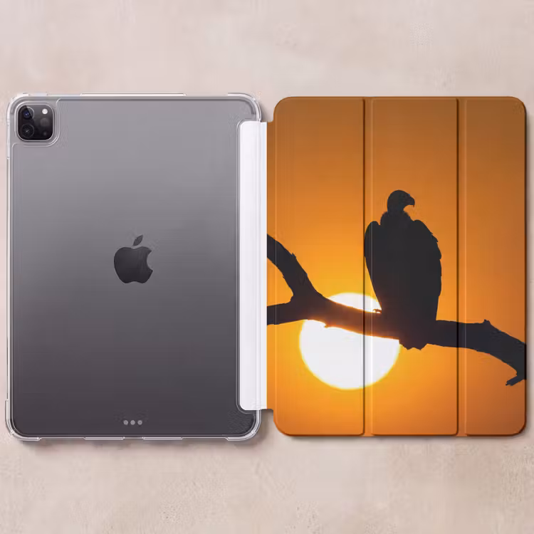 iPad-Hülle - Geier - Zweig - Sonne - Orange — 6
