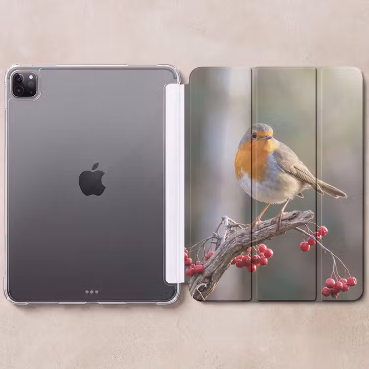 iPad-Hülle - Rotkehlchen - Zweig - Beeren - Natur — 6