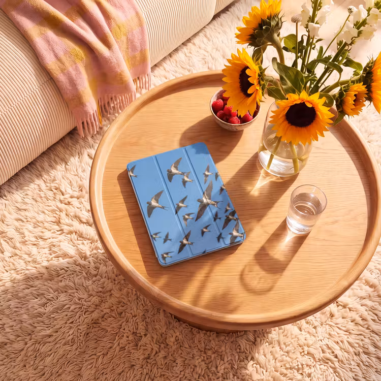 iPad-Hülle - Schwalben - Fliegen - Blau — 2