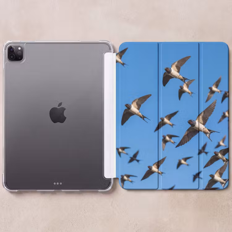 iPad-Hülle - Schwalben - Fliegen - Blau — 6