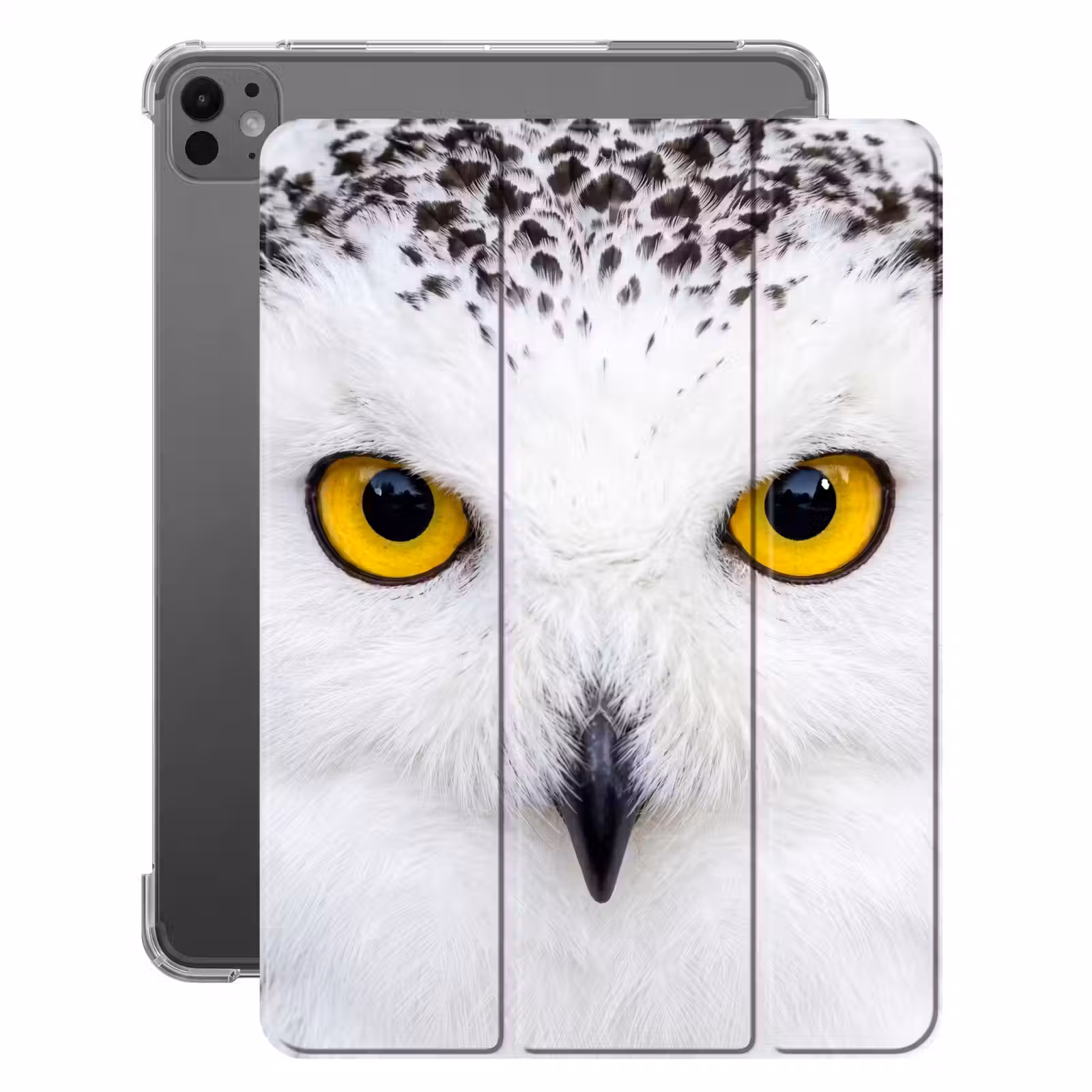 iPad-Hülle - Schneeeule - Porträt - Gelb — 1