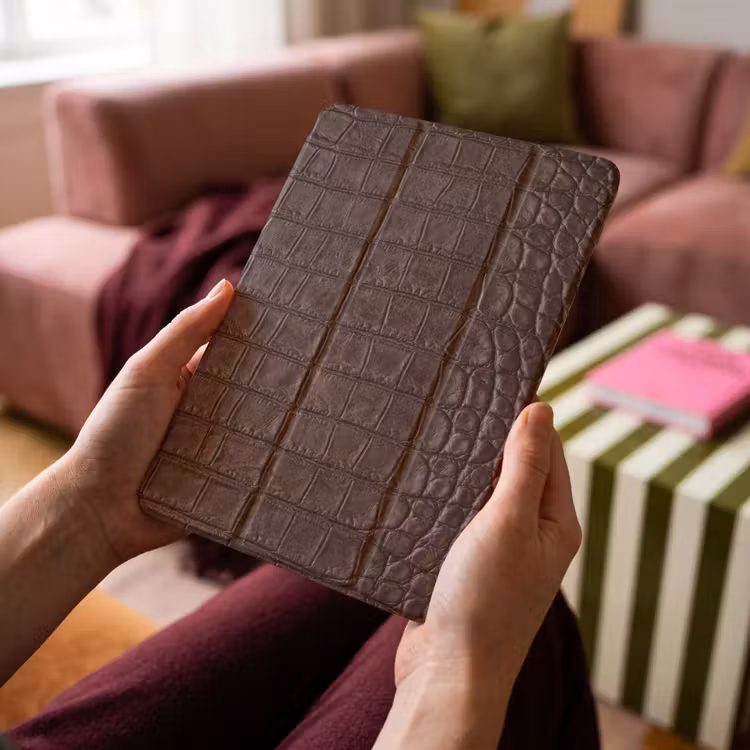 iPad-Hülle - Krokodil - Leder - Braun — 4
