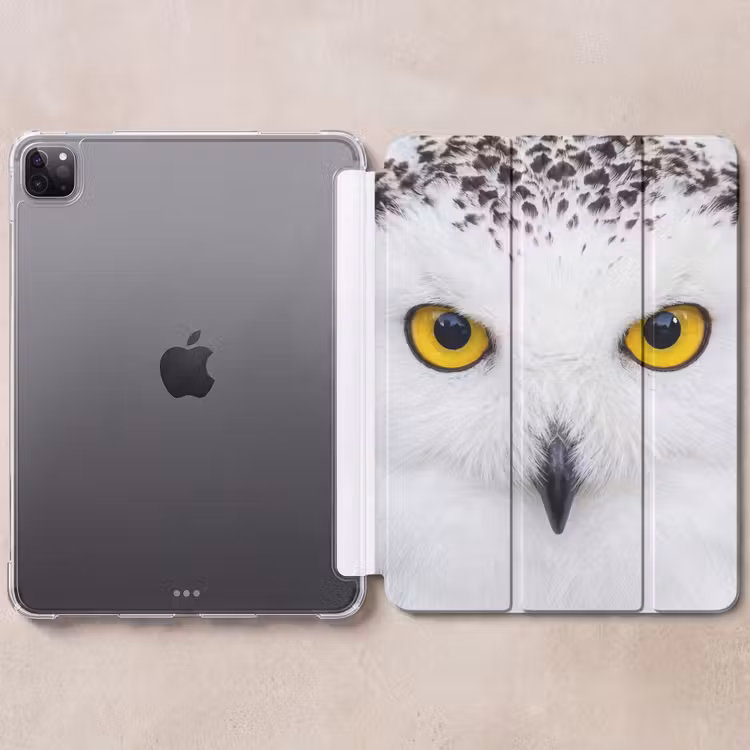 iPad-Hülle - Schneeeule - Porträt - Gelb — 6