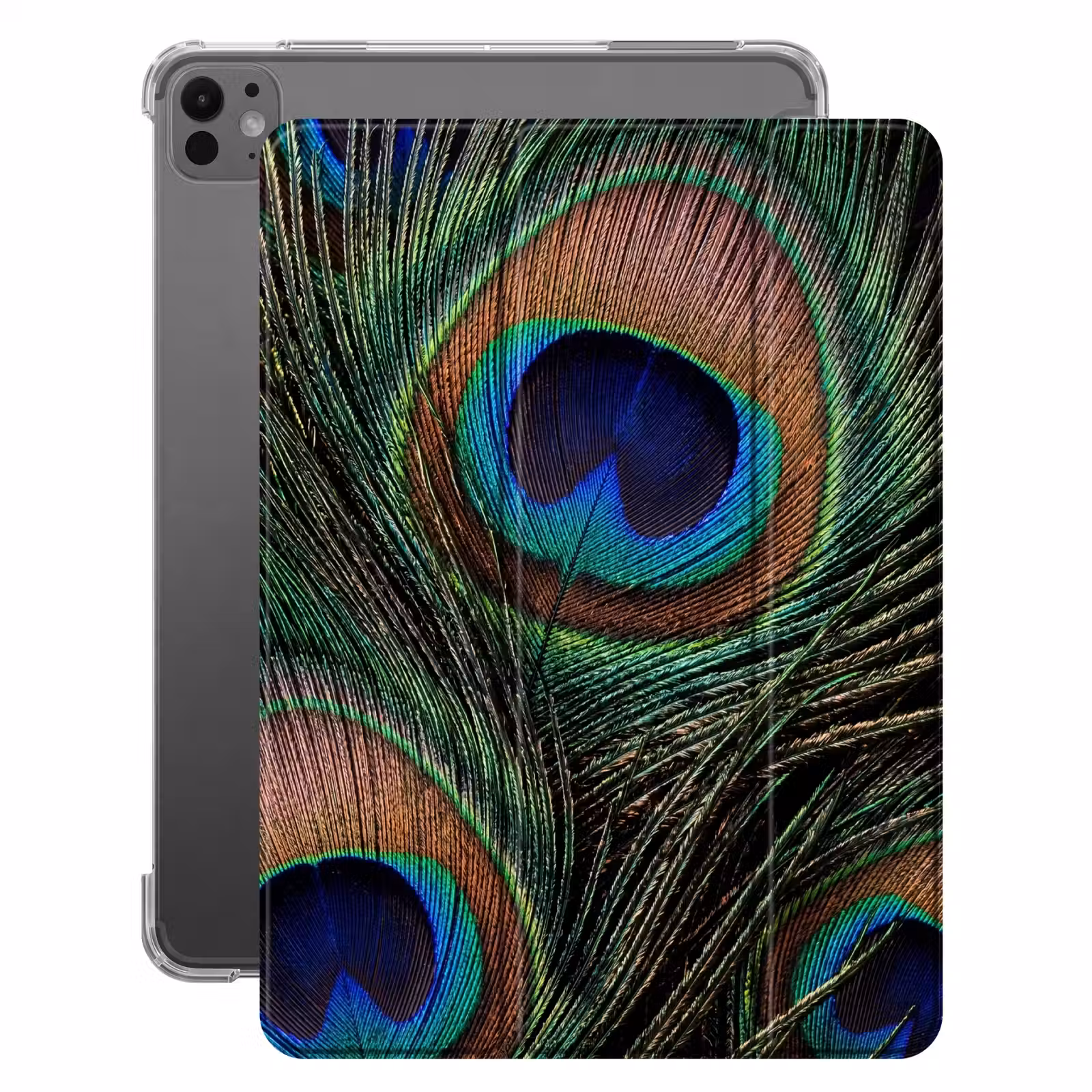 iPad-Hülle - Pfauenfedern - Klassisch - Grün — 1