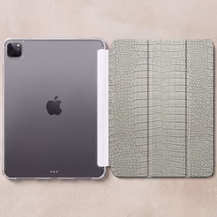 iPad-Hülle - Krokodilleder - Schuppen - Grün — 6