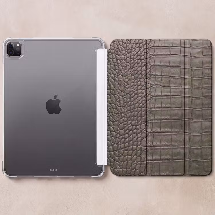 iPad-Hülle - Krokodilleder - Strukturiert - Grün — 6