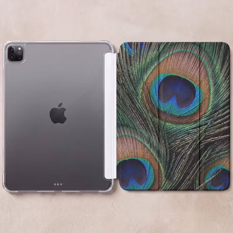iPad-Hülle - Pfauenfedern - Klassisch - Grün — 6