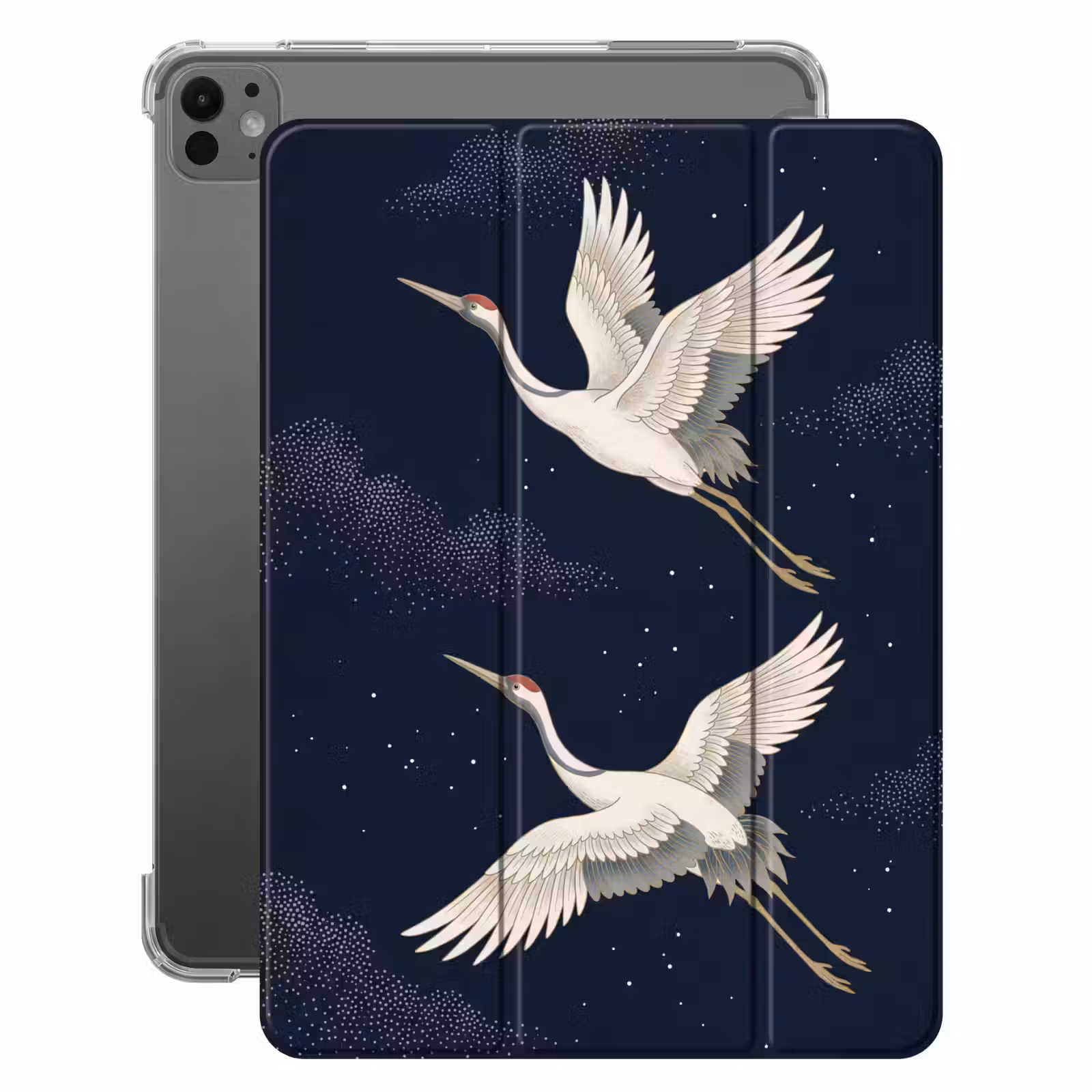 iPad-Hülle - Kranich - Nachthimmel - Blau — 1
