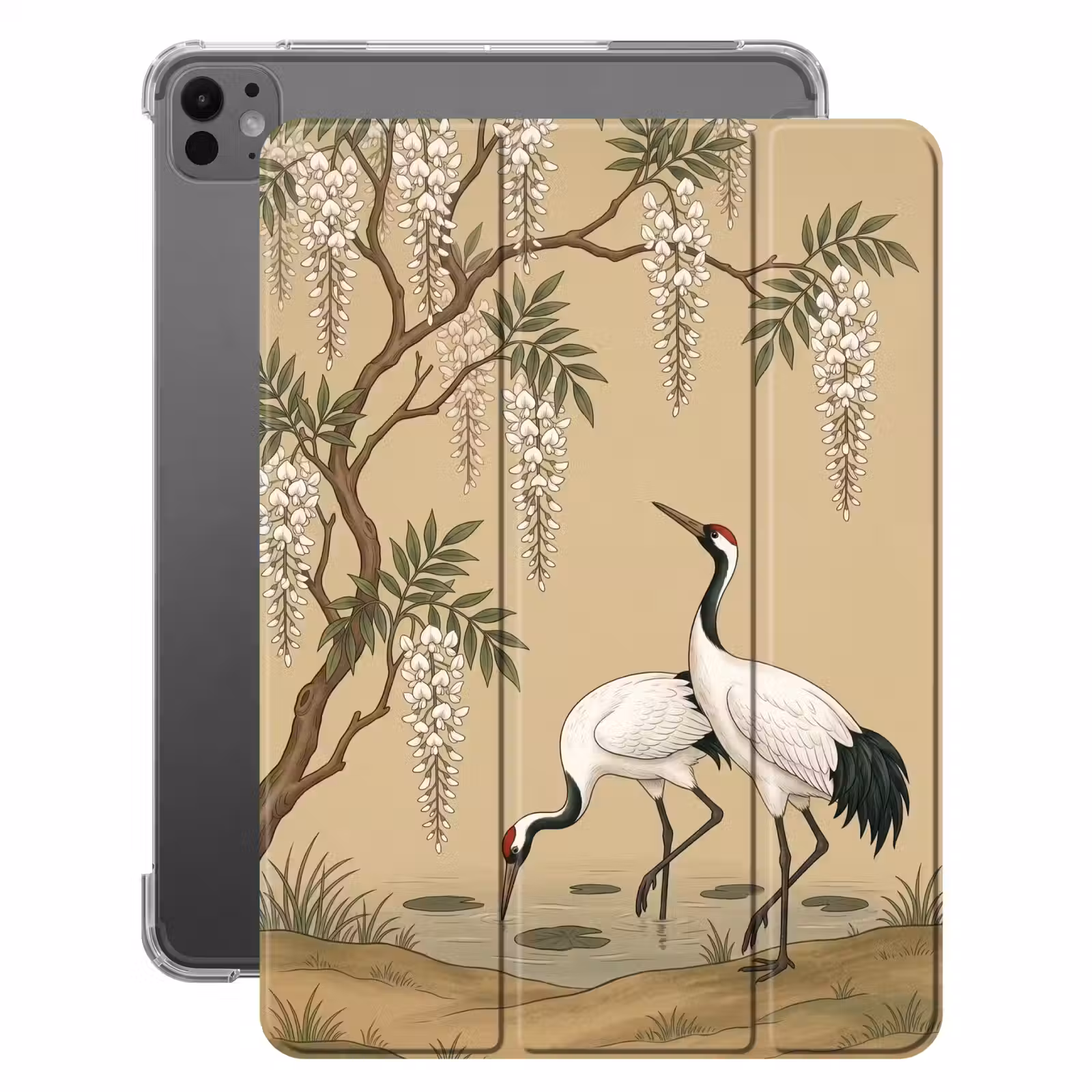 iPad-Hülle - Kranich - Wasser - Beige — 1